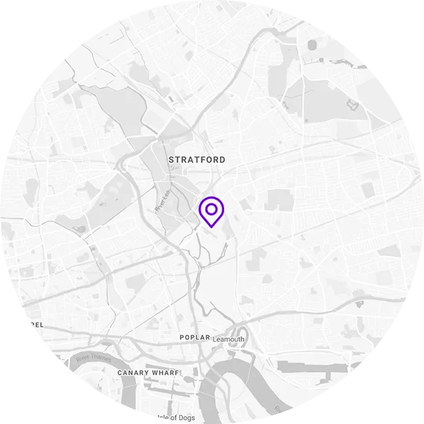 Map showing the NACCS office in Stratford